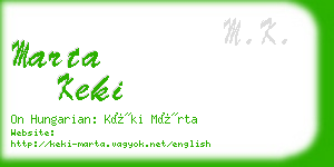 marta keki business card